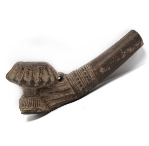 Antique Clay Hill Tribe Earthenware Pipe, Burma (3474C)