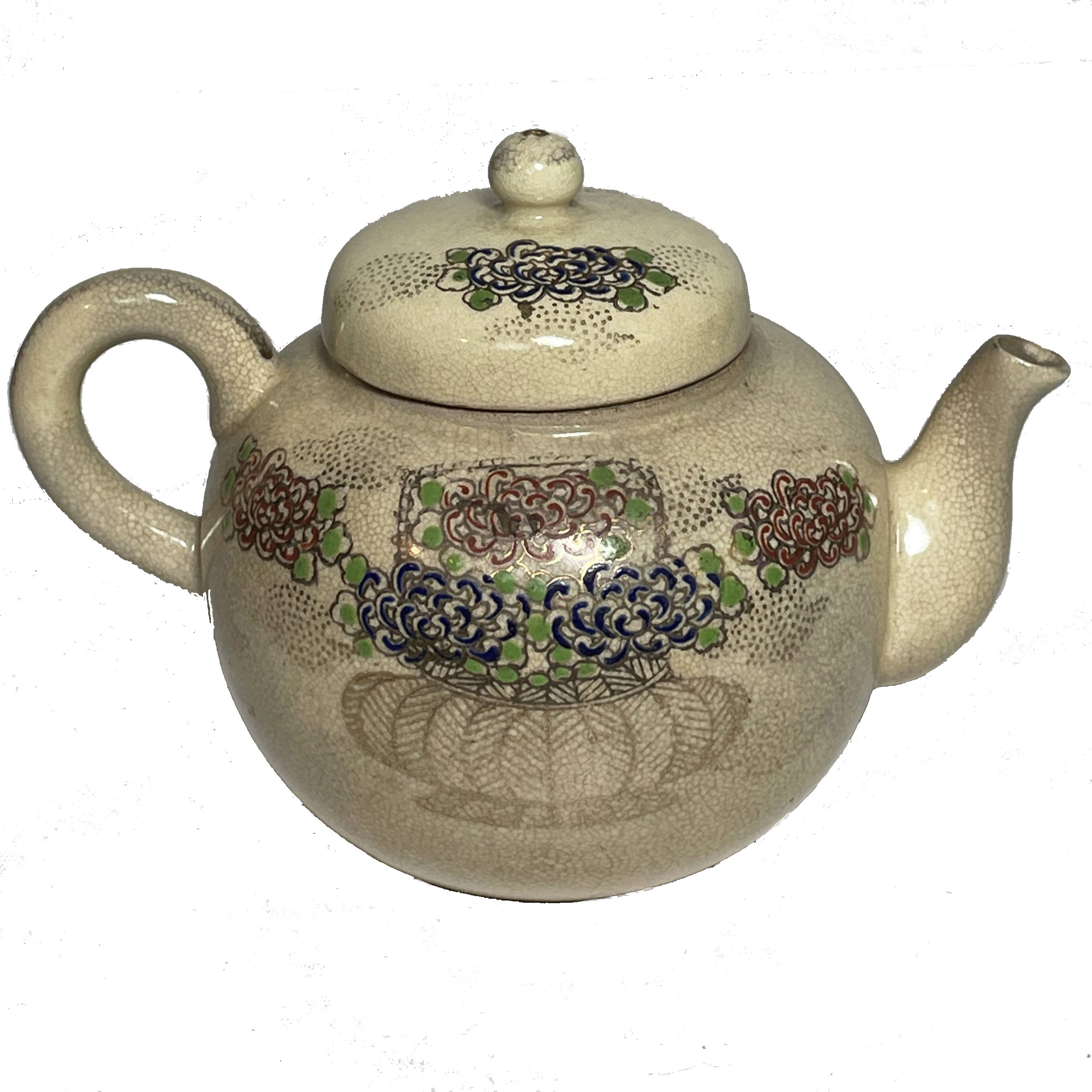 Antique Signed Meiji Kyoware Small Teapot, Japan (1136BEM) $265 - Vanishing  Arts Gallery