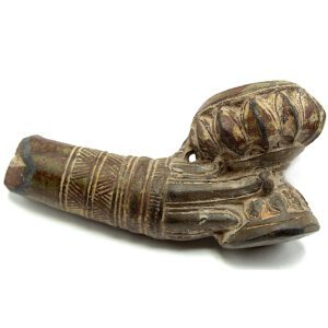 Antique Earthenware Hill Tribe Pipe, Burma (3474A)