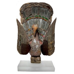 Antique Peacock with Inset Mirrors and Glass (3122)  Burma/Myanmar