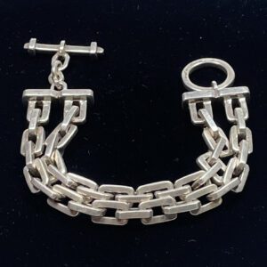 Barry Brinker Men's Silver Double Chain Link Bracelet (B053)