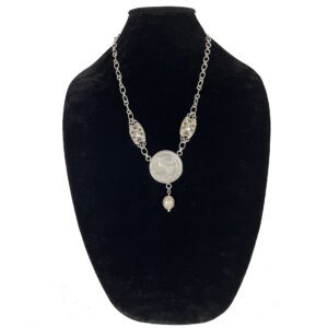 Barry Brinker Silver Necklace Vintage Latvian Coin, French Fittings (N371)