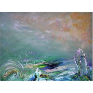 Framed Unearthly Landscape, Lark Pilinsky,  H: 37"