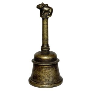 Antique Hindu Ritual Bell with Nandi Finial,  South India, Tamil Nadu Region (9540ZLM)